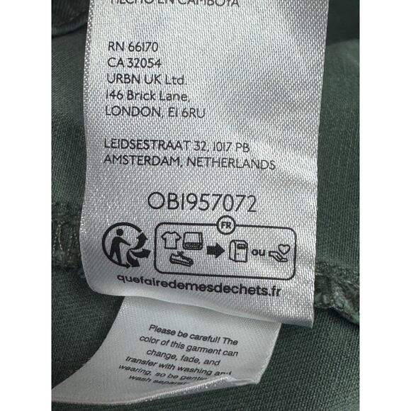 Pilcro Women's Straight Leg Crop Army Green Pants - Size 32 (31x23) - Picture 7 of 7